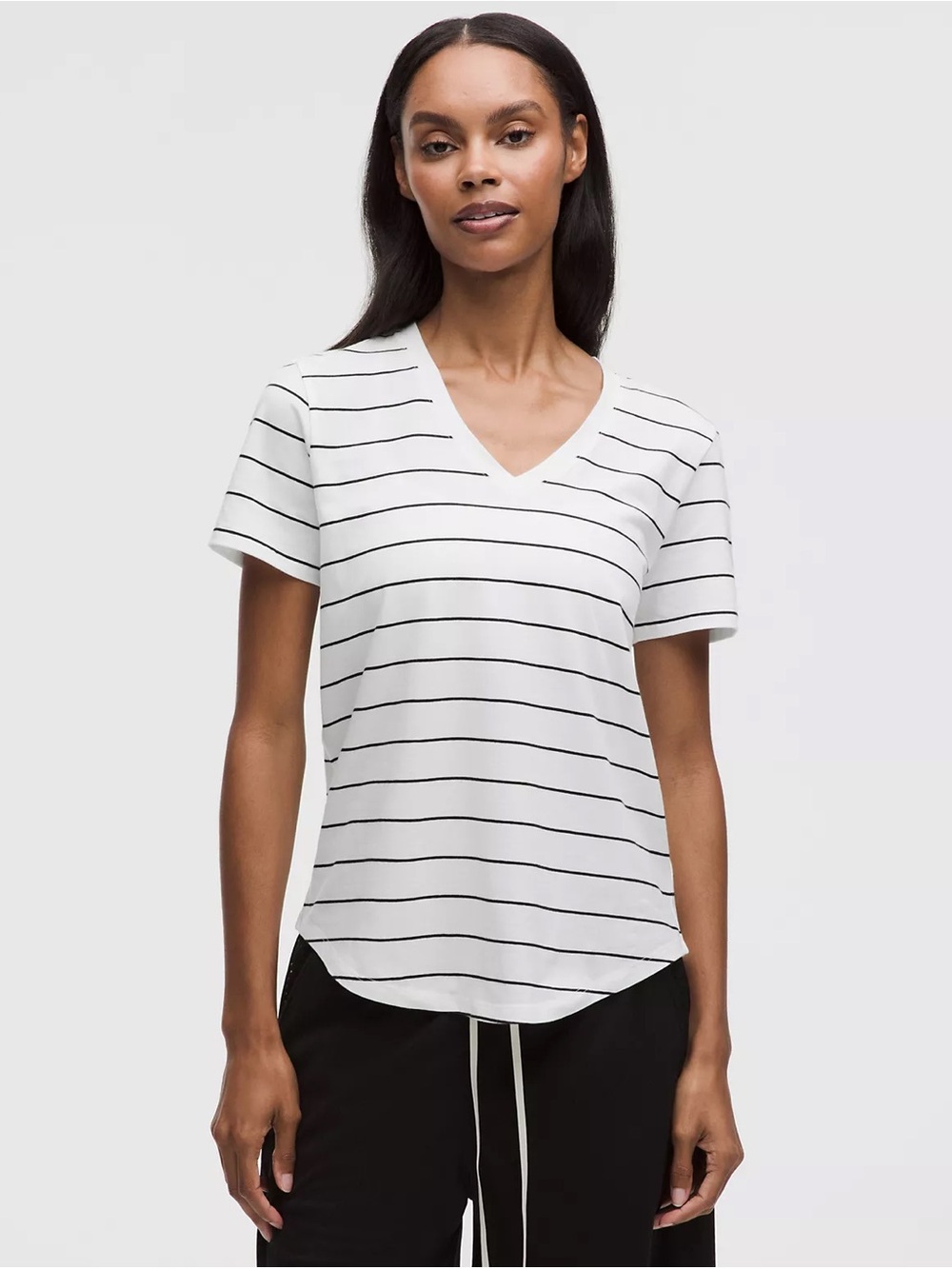 Lululemon Love V-neck T-Shirt Striped Large